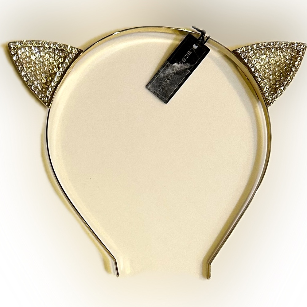 BCBGMAXAZRIA JEWELRY QUALITY RHINESTONE CAT EARS HALLOWEEN COSTUME HEAD BAND NWT